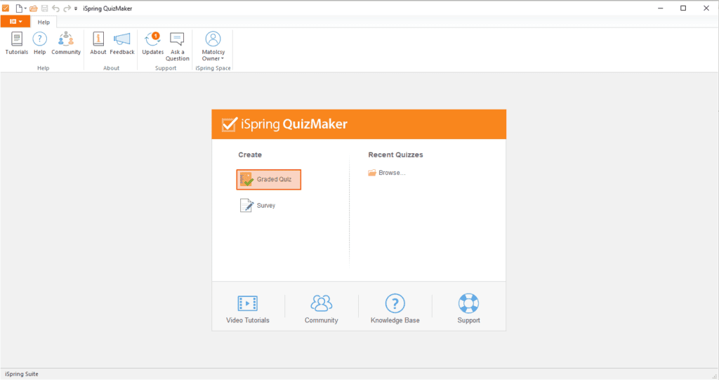 Graded Quiz létrehozása az iSpring Quizmaker segítségével
