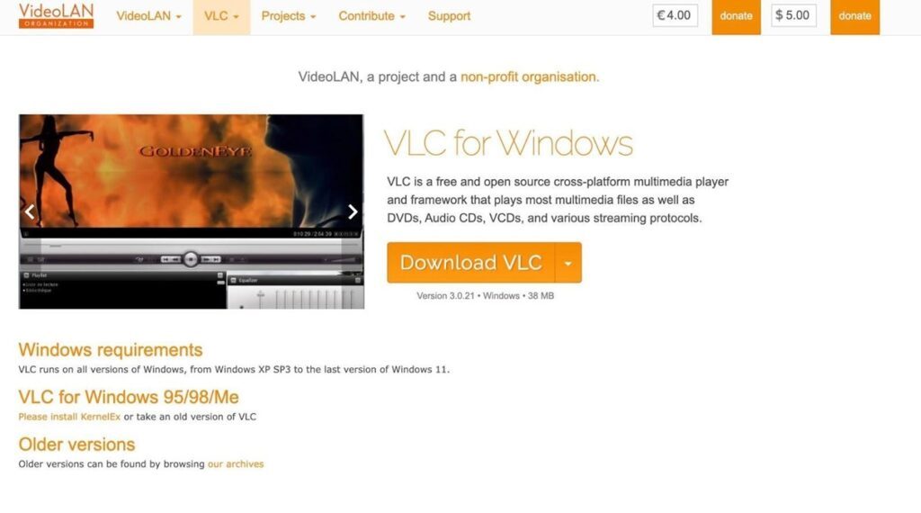 VLC telepítés Windows operációs rendszeren